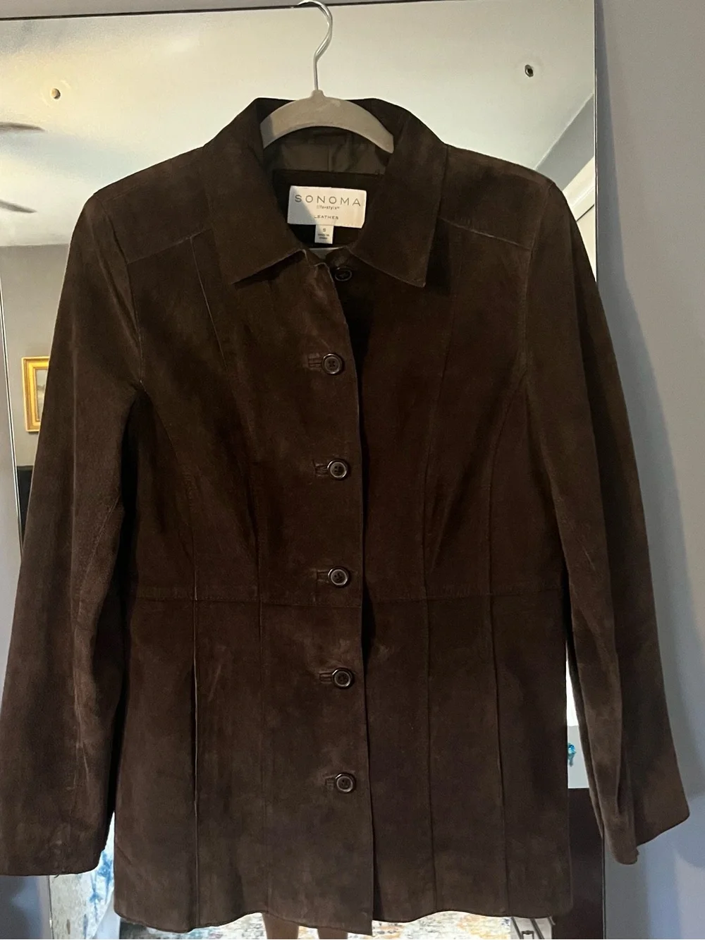 Sonoma Genuine Suede Button-Front Jacket